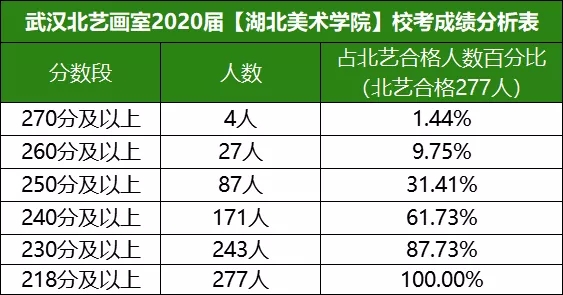 北艺2020【湖北美院】校考成绩分析表